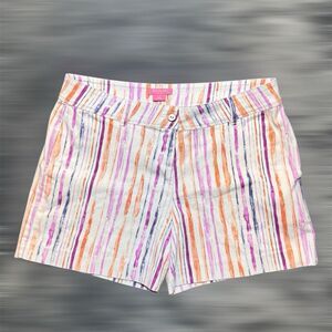 Isaac Mizrahi Sz 12 Women’s Shorts Multicolor Striped Pockets Classic Casual